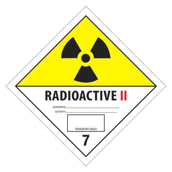 Tape Logic Labels, "Radioactive II", 4" x 4", Black/White/Yellow, 500/Roll