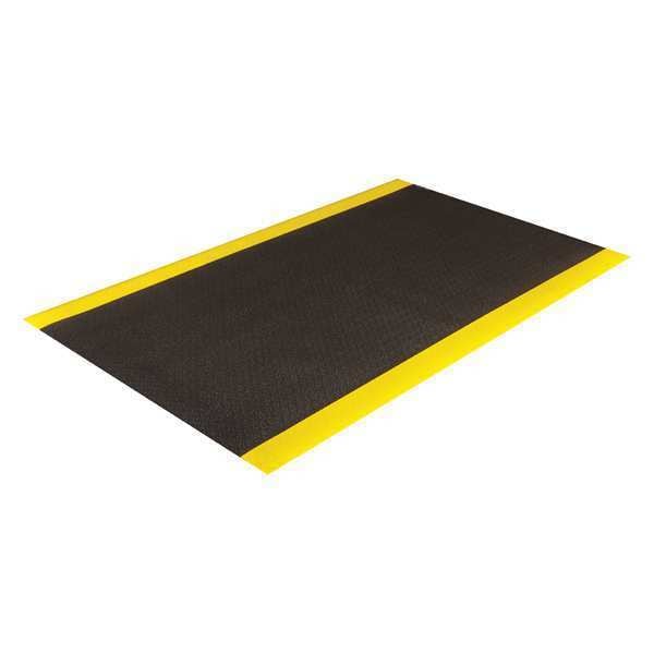 Antifatigue Mat, 5 ft. L x 3 ft. W, Black/Yellow