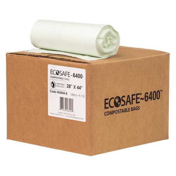 35 gal Trash Bags, 28 in x 44 in, Extra Heavy-Duty, 0.85 mil, Green