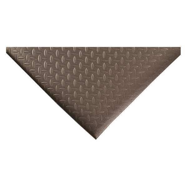 Antifatigue Mat, 12 ft. L x 3 ft. W, 1/2" Thickness, Closed Cell PVC Foam, Diamond Plate, Black