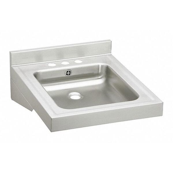 Lavatory Sink 16" x 13.5", 1, 3, Wall Hung, 18 ga. 304 Stainless Steel
