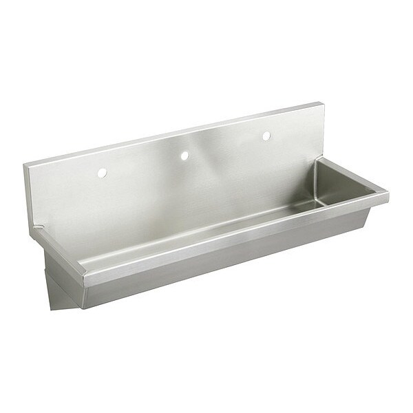 Wash Sink, Lustertone, Hand Wash 69" x 16.5", 1, 3, Wall Hung, 14 ga. 304 Stainless Steel