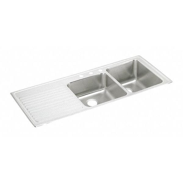 Sink, Drop-In Mount, 2 Hole, Left Bowl 16" x 16", Right Bowl 14" x 18", Lustrous Satin