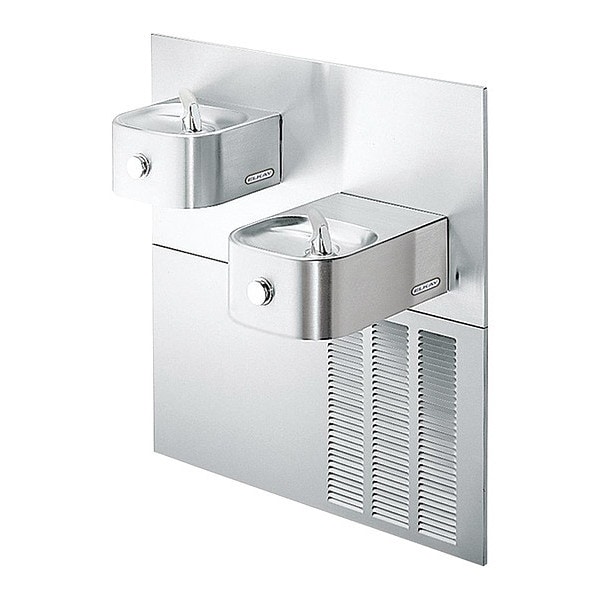 Wall Mount Drinking Fountain, 2 Level, 38.5" D, 40.875" H, 18.625" W