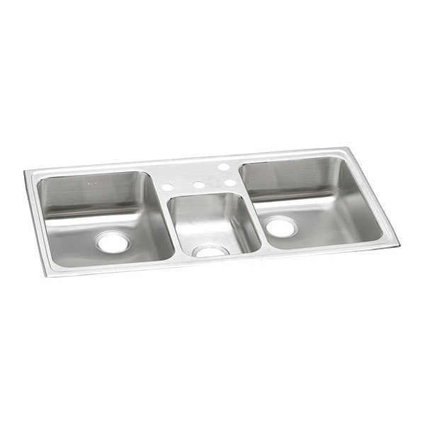 Sink, SS, 43x22x7.12", Triple Bowl Top