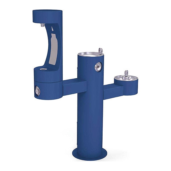 EZH20 Bottle Filling Station, Pedstl, Blu 3 Levels, Blue, Outdoor