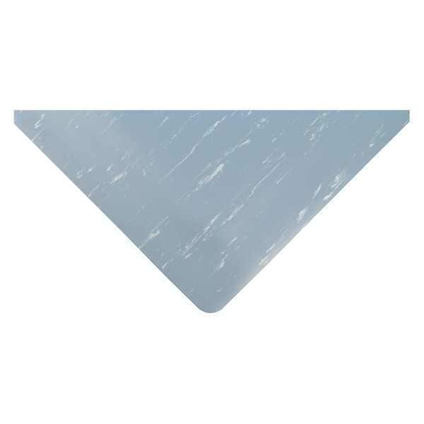 Antifatigue Mat, 5 ft. L x 3 ft. W, 1" Thickness, Vinyl, Marble, Blue/White