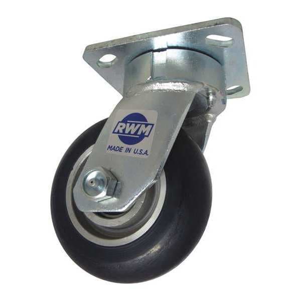 Kngpnlss Swvl Plate Caster, Poly, 1050lb.
