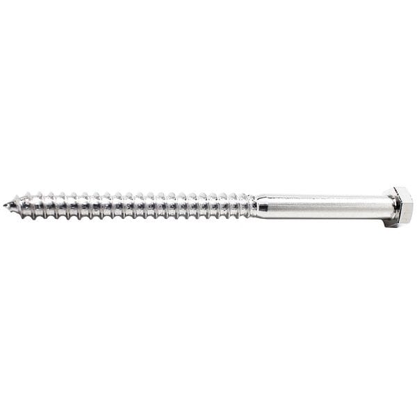 Lag Screw, 3/8 in, 3-1/2 in, 18-8 Stainless Steel, NL-19(SM) Hex External Hex Drive, 10 PK