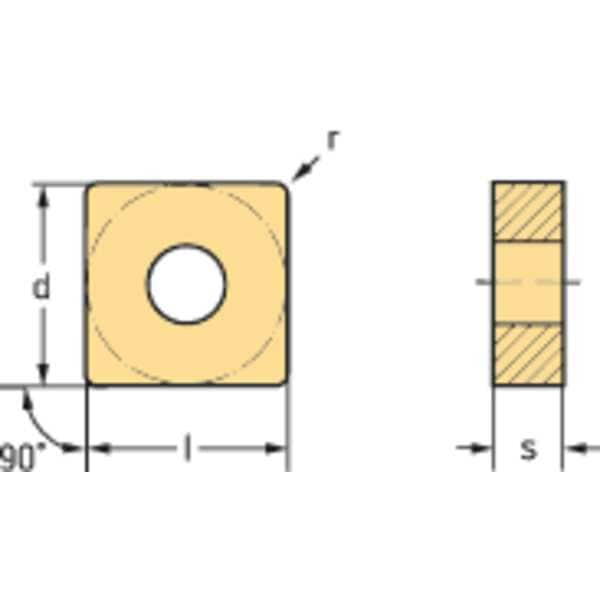 Square Turning Insert, Square, 6, SNMG, 4, Carbide