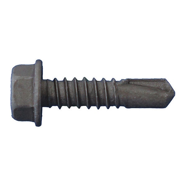Self-Drilling Screw, #10 x 1 in, Dagger Guard Bronze Coating Steel Flange Hex Head 5000 PK