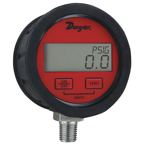 Digital Process Pressure Gauge, 0 to 200 psi psi, 3 in Dial, 1/4 in NPT, Bottom Location