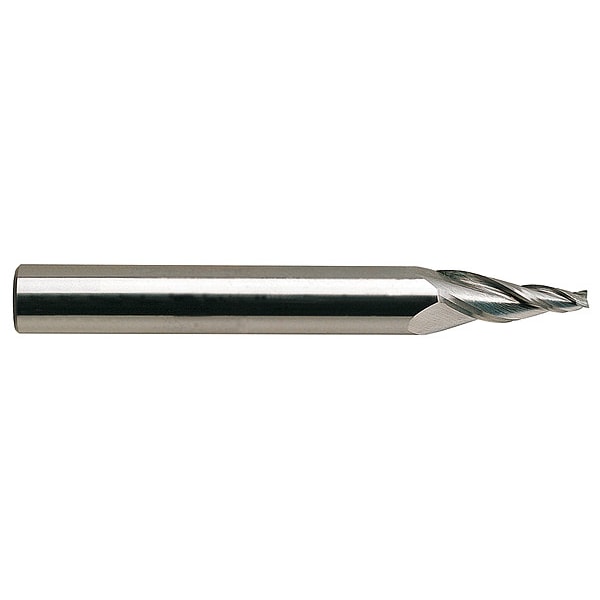 Tapered End Mill, Single End, 1/4", Carbide