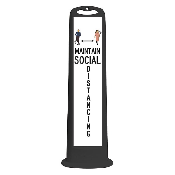 Vertical Panel Channelizer, 45" H, 8" dia., 03-768BLK-MSD