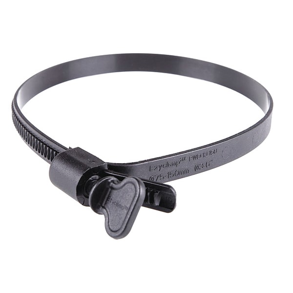 Worm Gear Hose Clamp, Plastic, Hex, PK10