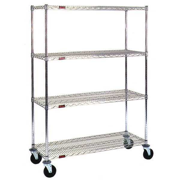 Stem Caster Cart, Eaglebrite, 18"W x 36"L, Caster Type: Ridged, Swivel