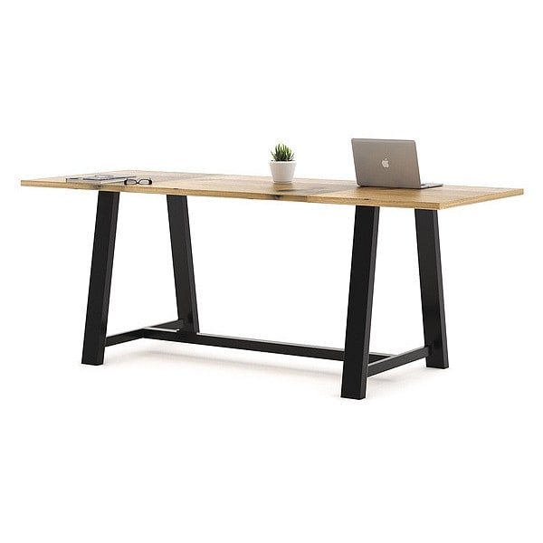 Rectangle KFI 42 x 96 x 36" H Conference Table with Vintage Steel frame, Natural, 42 W, 96 L, 36 H