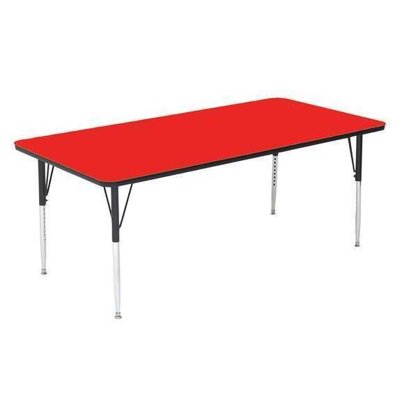 Rectangle Adjustable Height Activity Kids School Table, High Pressure Laminate, Blue