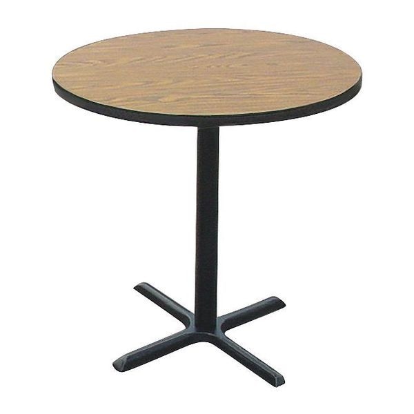Round Standing Height Cafe Bistro and Breakroom Pedestal Table, High Pressure Laminate Top