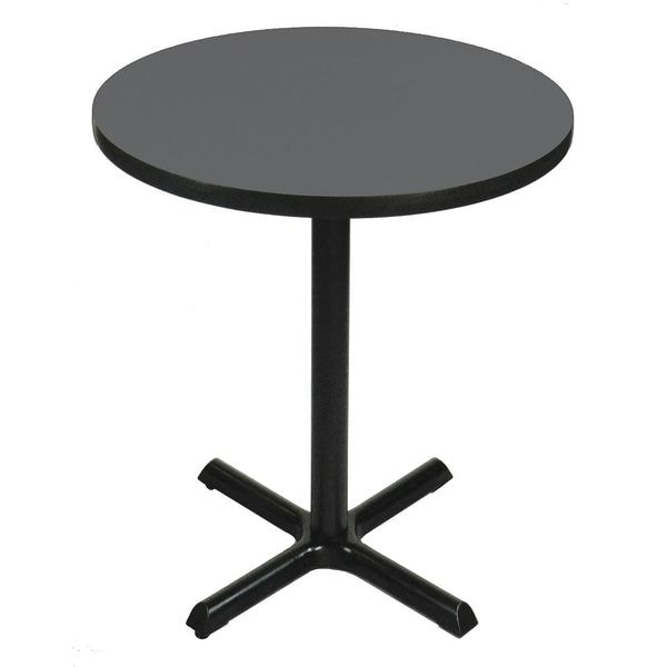 Round Standing Height Cafe Bistro and Breakroom Pedestal Table, High Pressure Laminate Top