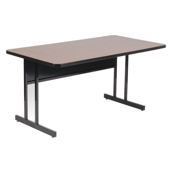 Rectangle Computer or Training Desk Height Work Station, 30" W, 60" L, 29" H, Walnut