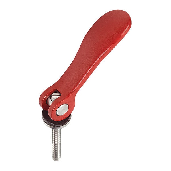 Cam Lever Adj. S0 10-32X40, A=52, 3, B=18, Aluminum Red RAL 3003 Powder-Coated, Comp: Stainless Steel