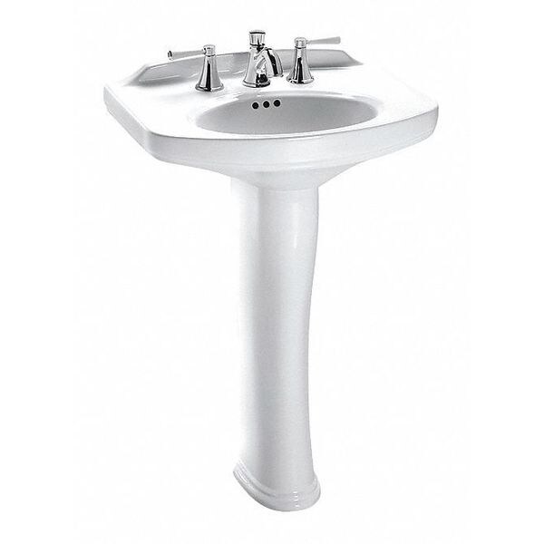 8" Mount, Dartmouth, Pedestal Lavatory, 8 Faucet Set, Cotton