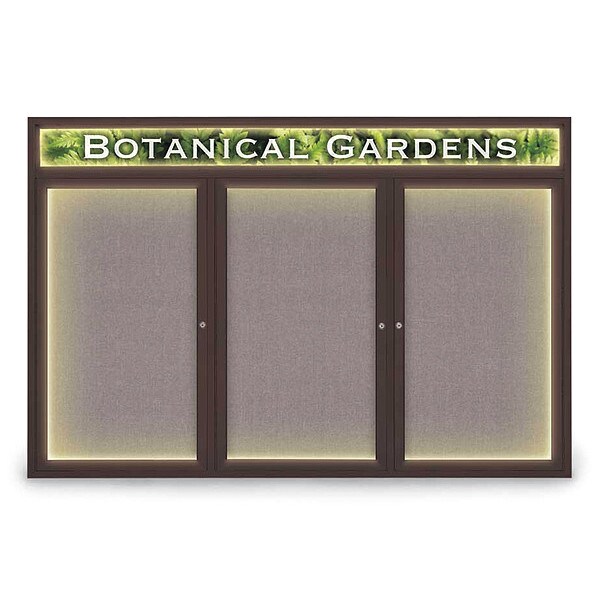 Corkboard, Fbrc, Hdr, Brnz/Surf, 3 Dr, 72x48"