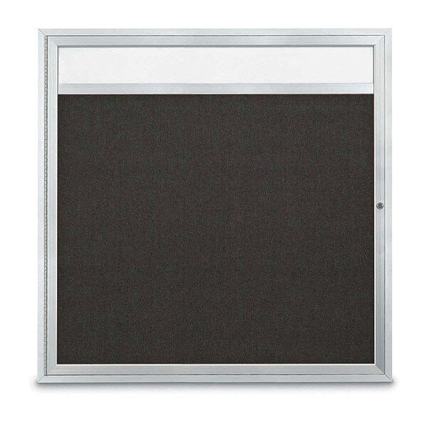 Corkboard, Hdr, Fbrc, 1 Dr, Satin/Blk, 48x48"