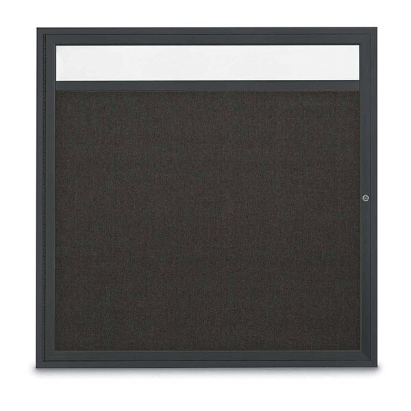 Corkboard, Header, Fabrc, Blk, 1 Door, 48x48"
