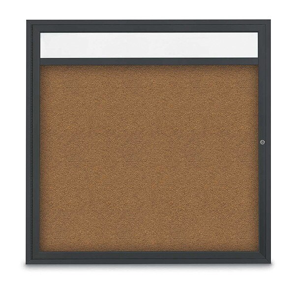 Corkboard, Header, Blk, Forbo, 1 Door, 48x48"