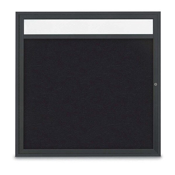 Corkboard, Header, Blk, Rubber, 1 Dr, 48x48"
