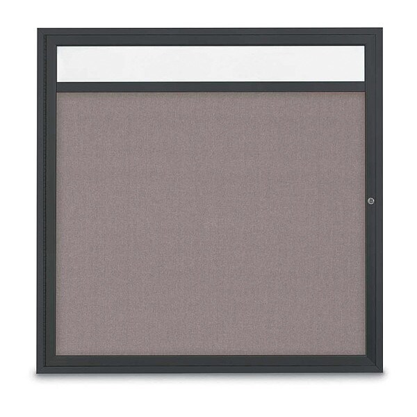 Corkboard, Hdr, Fbrc, Blk/Surf, 1 Dr, 48x48"