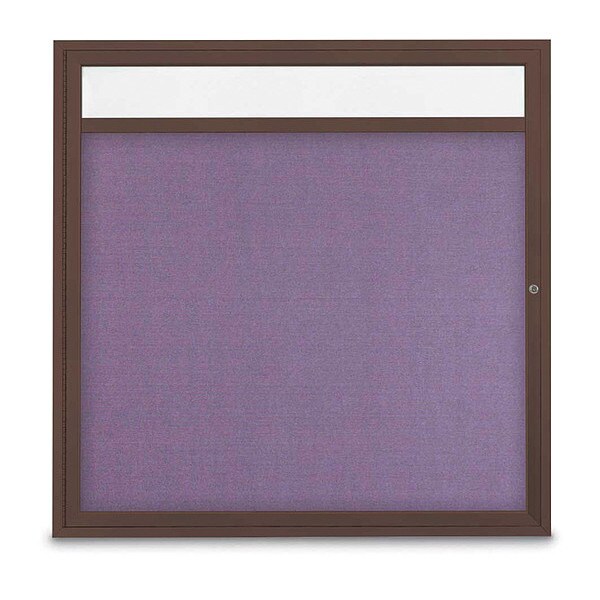 Corkboard, Hdr, Fbrc, Brnz/Amth, 1 Dr, 48x48"