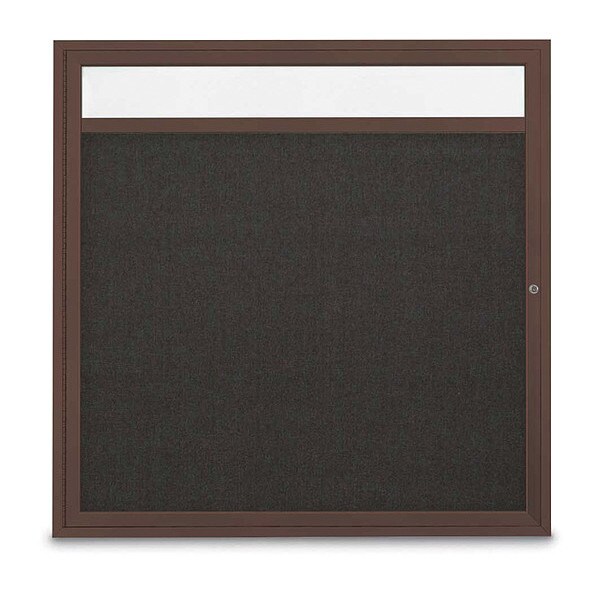 Corkboard, Hdr, Fbrc, Brnz/Blk, 1 Dr, 48x48"