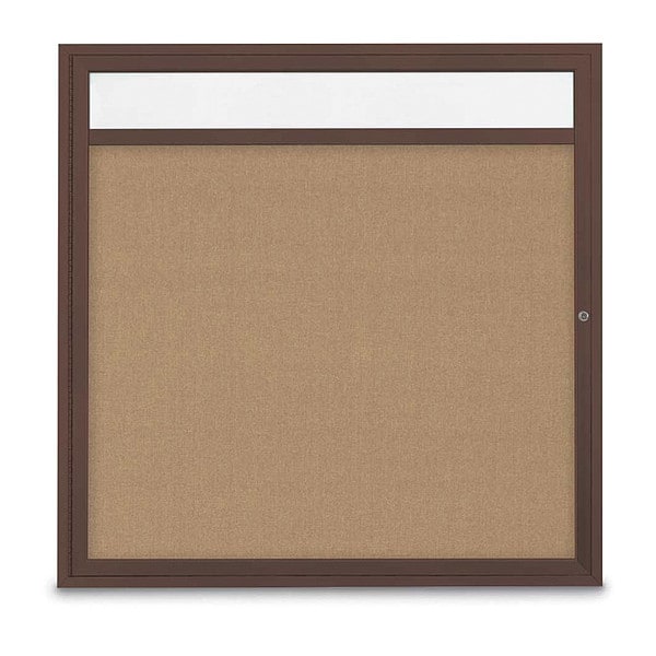 Corkboard, Hdr, Fbrc, Brnz/Buff, 1 Dr, 48x48"