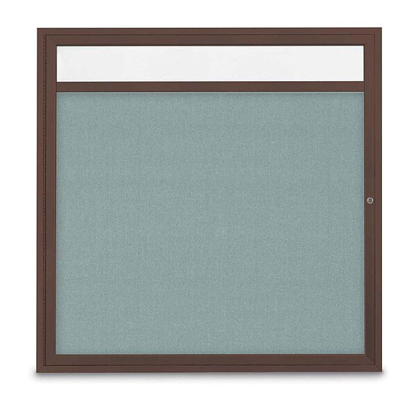 Corkboard, Hdr, Fbrc, Brnz/Cld, 1 Dr, 48x48"