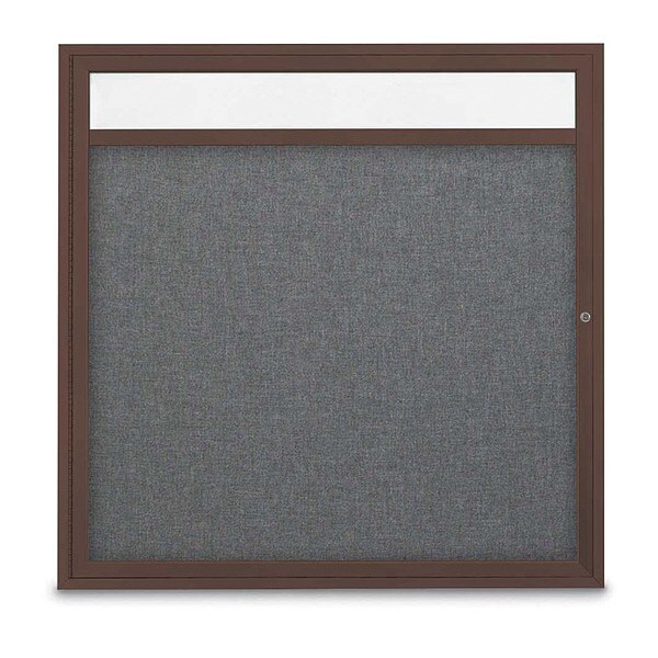 Corkboard, Hdr, Fbrc, Brnz/Gry, 1 Dr, 48x48"