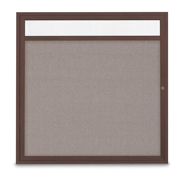 Corkboard, Hdr, Fbrc, Brnz/Prl, 1 Dr, 48x48"