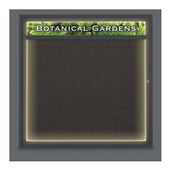 Corkboard, Lght, Hdr, Fbrc, Blk, 1 Dr, 48x48"