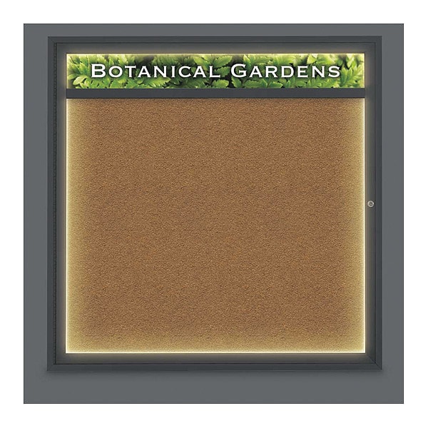 Corkboard, Lght, Hdr, Blk, Forbo, 1 Dr, 48x48"