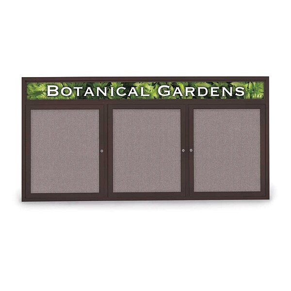 Corkboard, Hdr, Fbrc, Brnz/Surf, 3 Dr, 72x36"