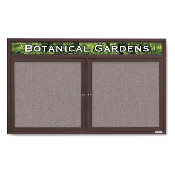 Corkboard, Hdr, Fbrc, Brnz/Surf, 2 Dr, 60x36"