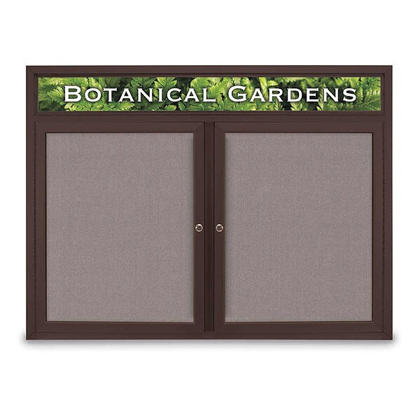 Corkboard, Hdr, Fbrc, Brnz/Surf, 2 Dr, 48x36"
