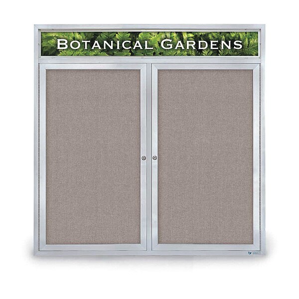 Corkboard, Hdr, Fbrc, 2 Dr, Satin/Prl, 48x48"