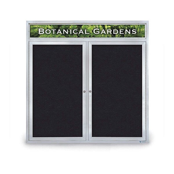 Corkboard, Header, Rubber, 2 Door, 48 x 48"