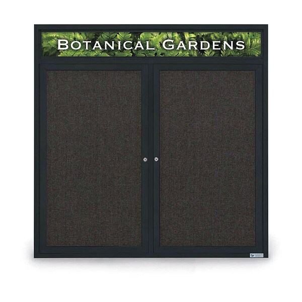 Corkboard, Header, Fabrc, Blk, 2 Door, 48x48"