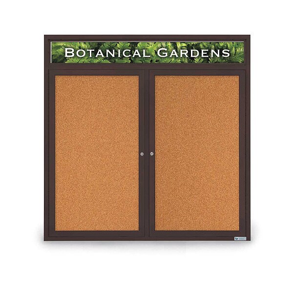 Corkboard, Header, Brnz, Cork, 2 Door, 48x48"