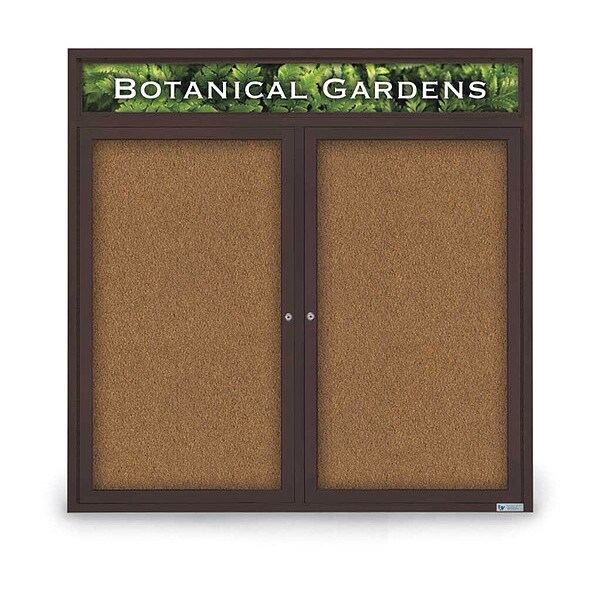 Corkboard, Header, Brnz, Forbo, 2 Dr, 48x48"