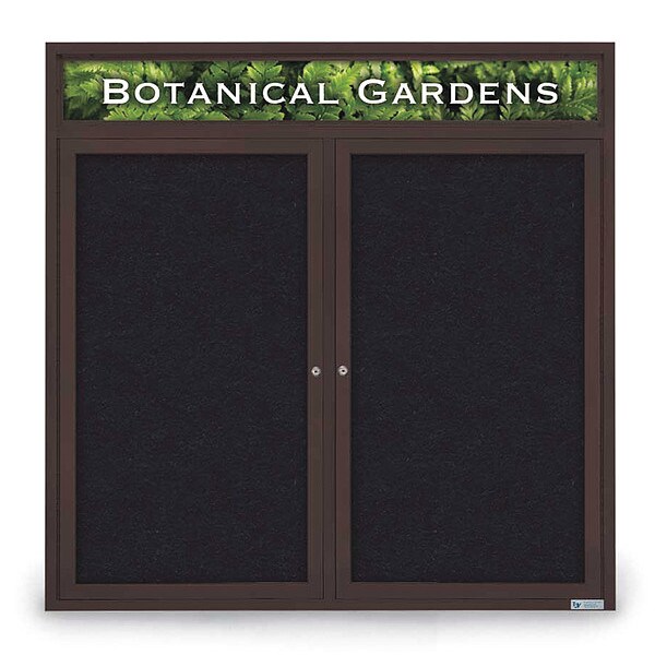 Corkboard, Header, Brnz, Rubber, 2 Dr, 48x48"